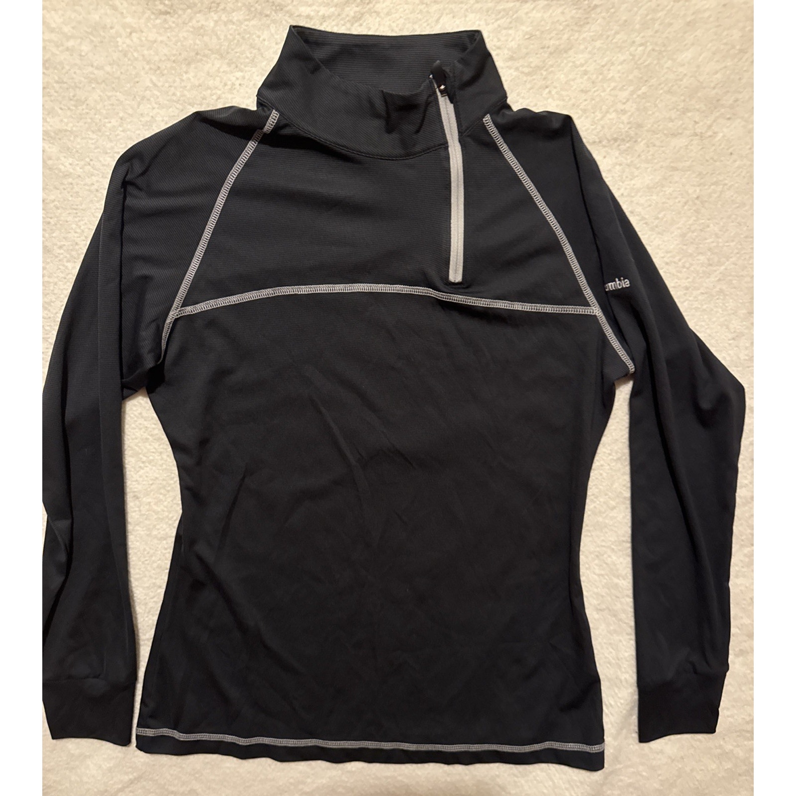 Columbia Golf Omni Wick 1/4 Zip Pullover Womens Medium Black Long Sleeve